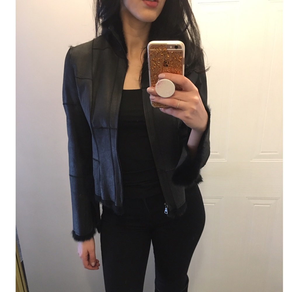Vintage 2000’s Black Fur Guess Jacket